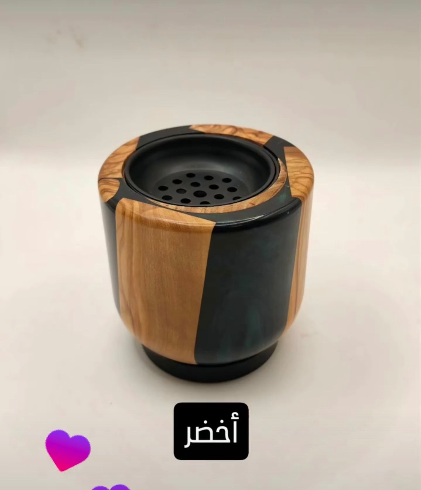 مباخر خشبيه من خشب الزيتون و الايبوكسي (اللون : أخضر) الاصلي(عروض الصيف)